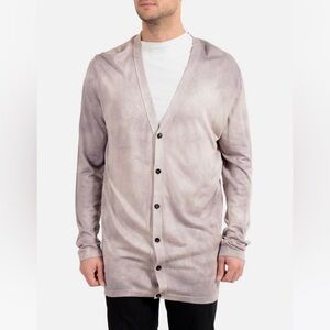 VERSACE Men’s 100% Silk Cardigan Pullover Sweater US L IT 52